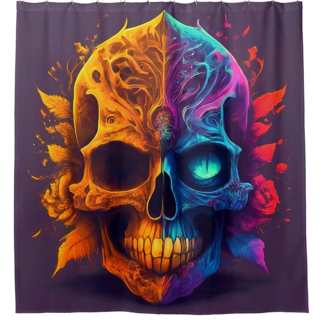 Cortina De Ducha Artsy Skull (Anverso)