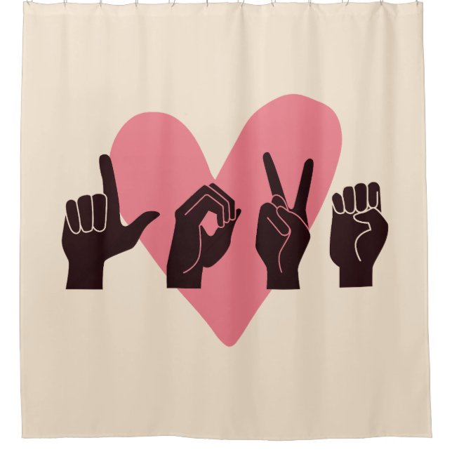 Cortina De Ducha ASL Love IV - El día de San Valentín (Anverso)