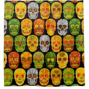Cortina De Ducha Aspen Leaf Skulls sin fisuras patrón 2018