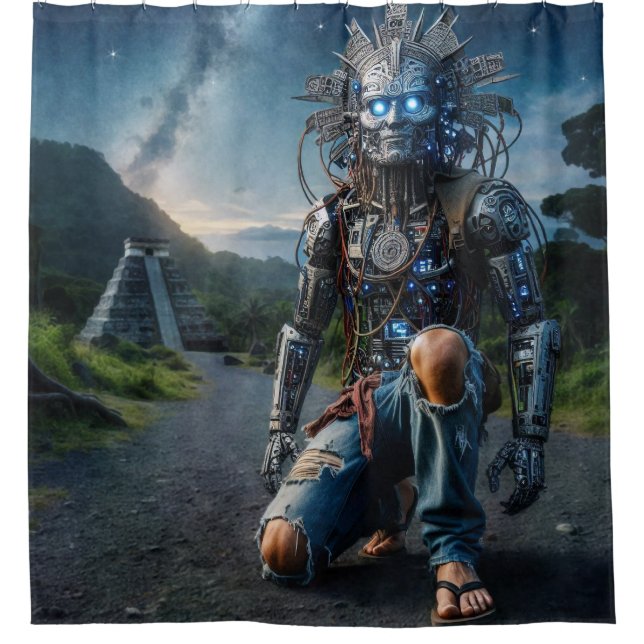 Cortina De Ducha Astral Blue Jeans Warrior (Anverso)