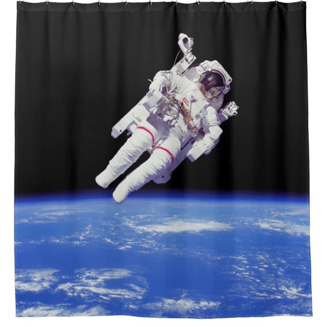 Cortina De Ducha Astronauta Jetpack Spacewalk Earth Orbit Photo (Anverso)