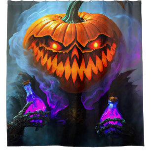 Cortina De Ducha Asustado Monstruo de Calabaza