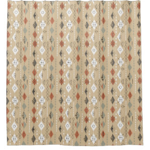 cortina de ducha atómica del diseño del vintage