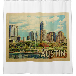 Cortina De Ducha Austin Texas Vintage Travel