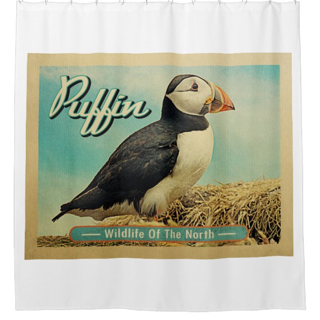 Cortina De Ducha Ave de Puffin - Vida silvestre del Norte (Anverso)