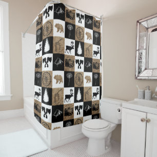 Cortina De Ducha Aventura Rustica de Camping Lumberjack