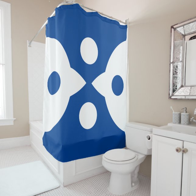 Cortina De Ducha Aves abstractas Negrita Diseño sencillo Azul profu (In situ)