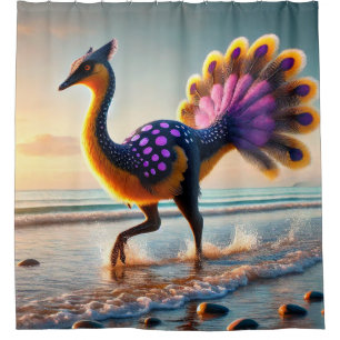 Cortina De Ducha Aves de Dinosaurio