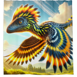 Cortina De Ducha Aves de Dinosaurio