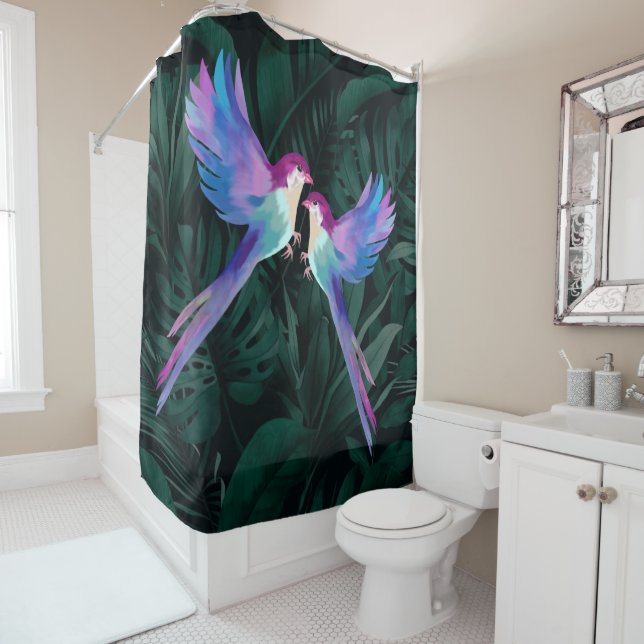 Cortina De Ducha Aves tropicales (In situ)