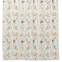 Cortina De Ducha Aves y ramas de Shabby