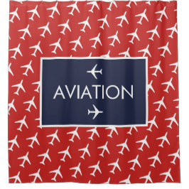 Cortina De Ducha Aviación piloto de aviones Funky White