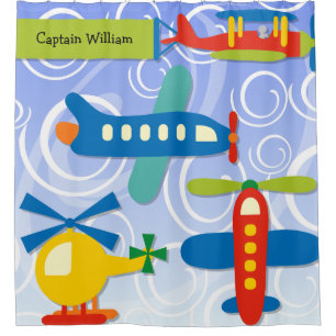 Cortina De Ducha Avión piloto pequeño personalizado