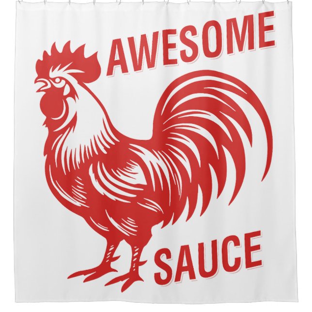 Cortina De Ducha Awesome Sauce Rooster Funny (Anverso)