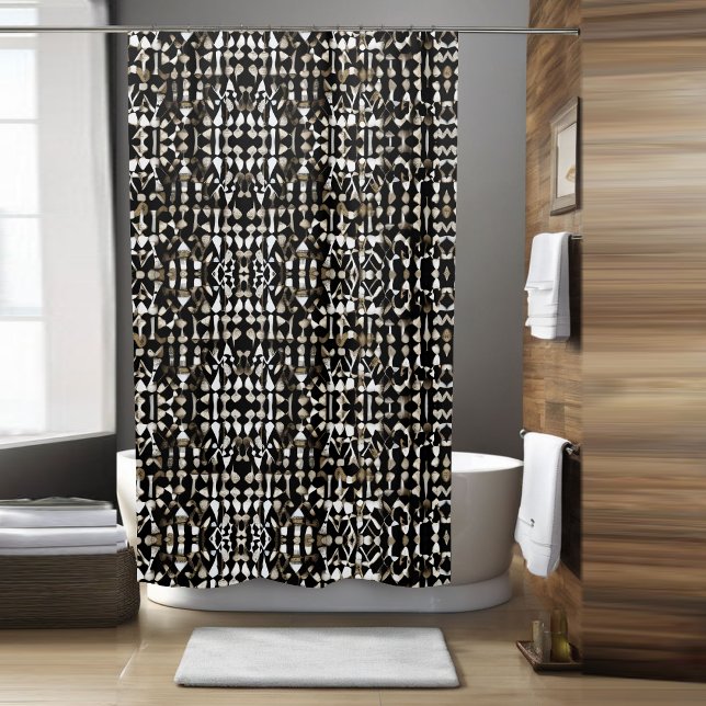Cortina de ducha Aztec Black Boho (Subido por el creador)