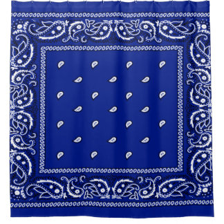 Cortina de ducha azul Bandana