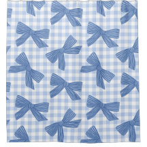 Azul coqueto de gingham y lazos