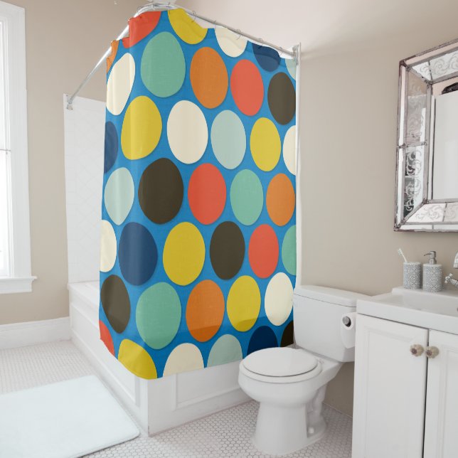 Cortina De Ducha azul de spot de charlie (In situ)