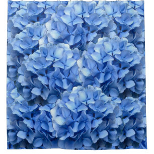 Cortina de ducha azul del Hydrangea