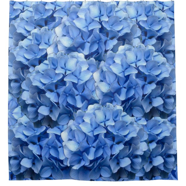Cortina de ducha azul del Hydrangea (Anverso)