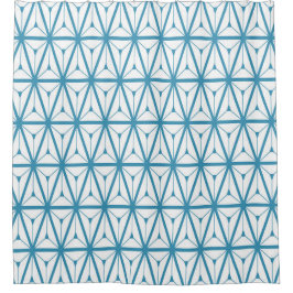 Cortina De Ducha Azul del patrón retro atómico