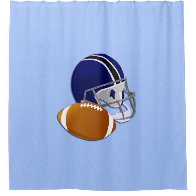 Cortina De Ducha Azul futbolístico (Anverso)