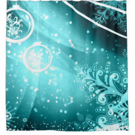 Cortina de ducha azul helada del invierno