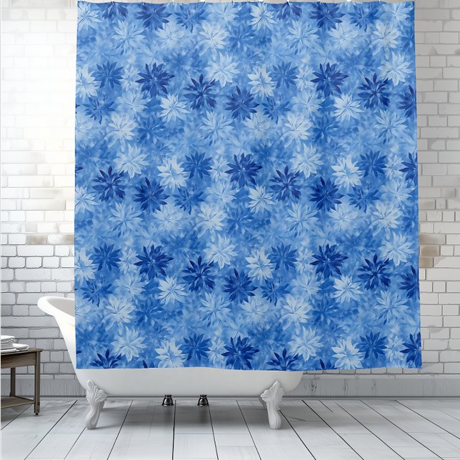 Cortina De Ducha Azul helado moderno (Modern Frosty Blue Shower Curtain.)