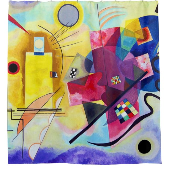 Cortina De Ducha Azul rojo amarillo Wassily Kandinsky (Anverso)