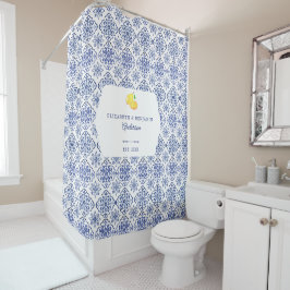 Cortina De Ducha Azulejo Azul de Limón Italiano Personalizado Medit