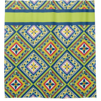 Cortina De Ducha Azulejo de Talavera Verde