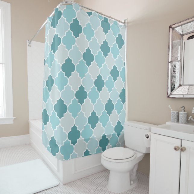 Cortina De Ducha Azules Marroquíes, Latticework, quatrefoil (In situ)