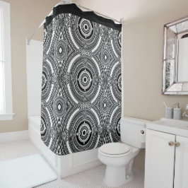 Cortina De Ducha B&W Medallion Motif