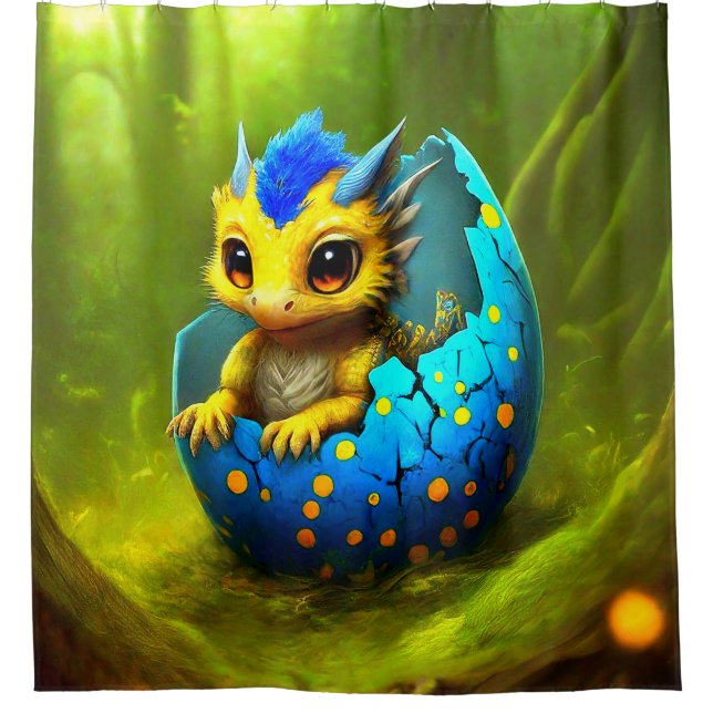 Cortina De Ducha Baby Dragon Hatching (Anverso)