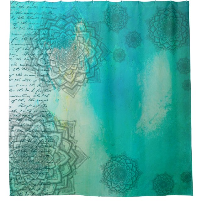 Cortina De Ducha Background mandala grunge pattern (Anverso)