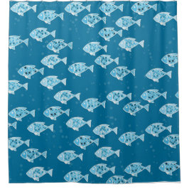 Cortina De Ducha Bajo El Diseño De Los Pescados Marinos