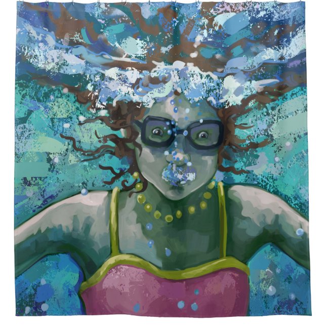 Cortina De Ducha Bajo nadada del agua (Anverso)