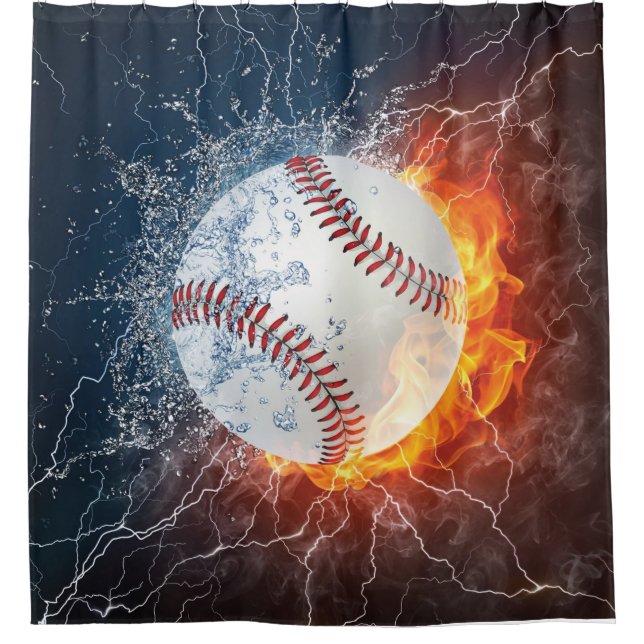 Cortina De Ducha Bala de béisbol (Anverso)