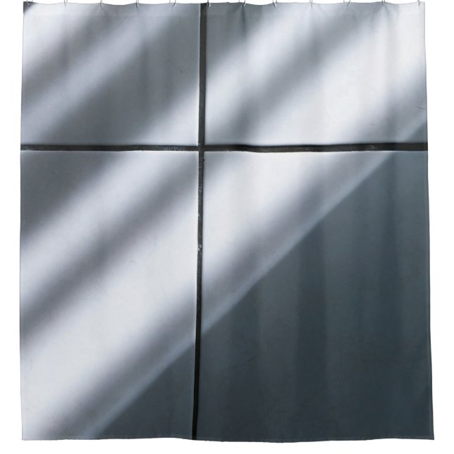 Cortina De Ducha Baldosas de suelo blanco (Anverso)