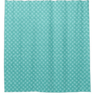 Cortina De Ducha Baldosas egipcias, turquesa y aqua