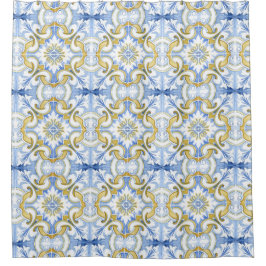 Cortina De Ducha Baldosas mediterráneas, mayólica, siciliana