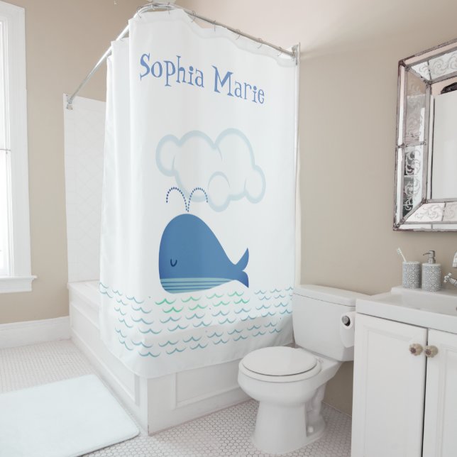 Cortina De Ducha Ballena relajada (In situ)