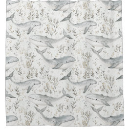 Cortina De Ducha Ballenas gris oceánicas