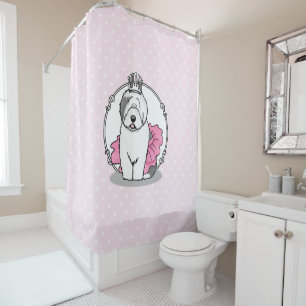 Cortina De Ducha Ballet lindo Princesa Pastor Inglés Viejo Gris 1