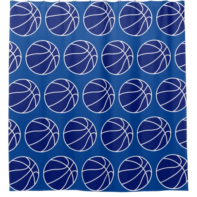 CORTINA DE DUCHA BALONCESTO AZUL PROFUNDO (Anverso)