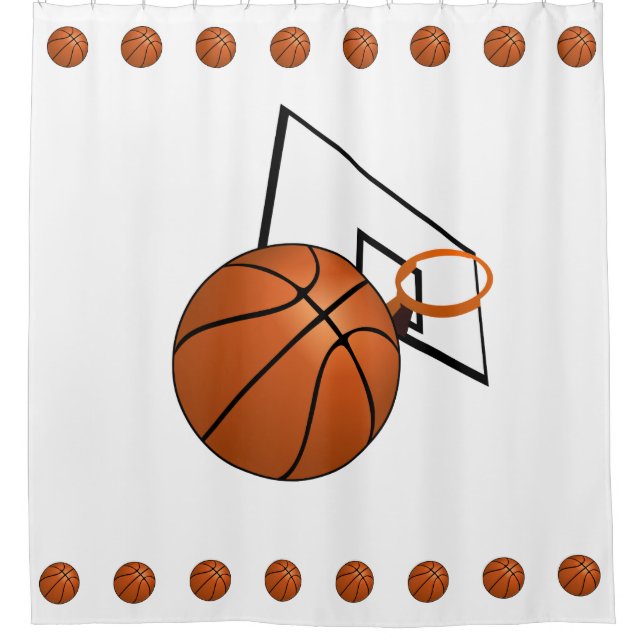 Cortina De Ducha Baloncesto y Hoop (Anverso)