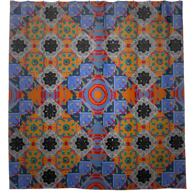 Cortina De Ducha Bandanna shawl, tablecloth fabric design, silk nec (Anverso)