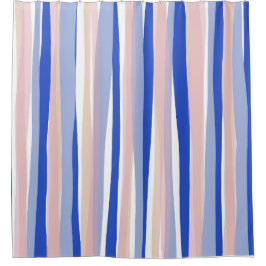 Cortina De Ducha Bandas beiges azules de la playa de verano