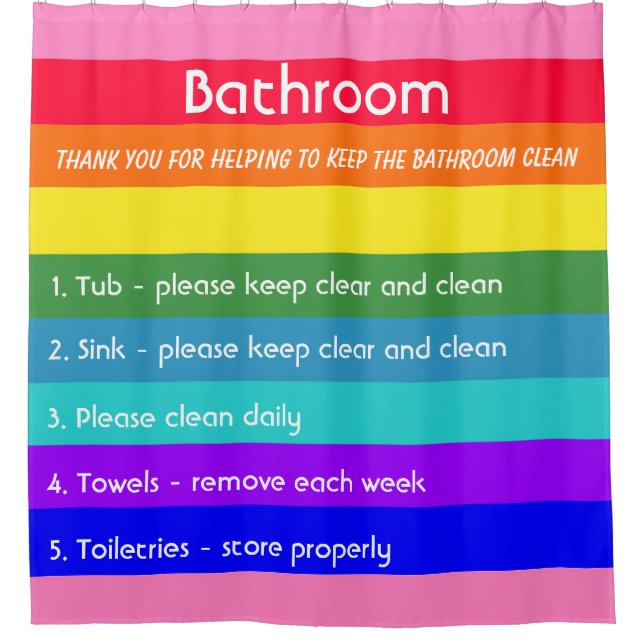 Cortina De Ducha Bandas de arcoiris audaces (Anverso)