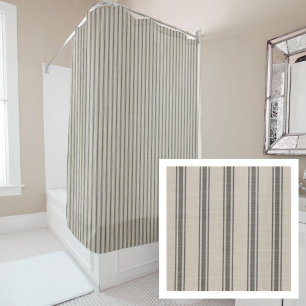Cortina De Ducha Bandas de punteo negras Decoración de baños de g